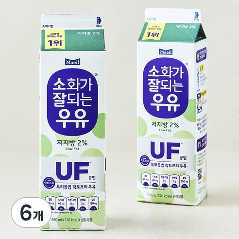 소화가잘되는우유 저지방 락토프리 우유, 930ml, 6개
