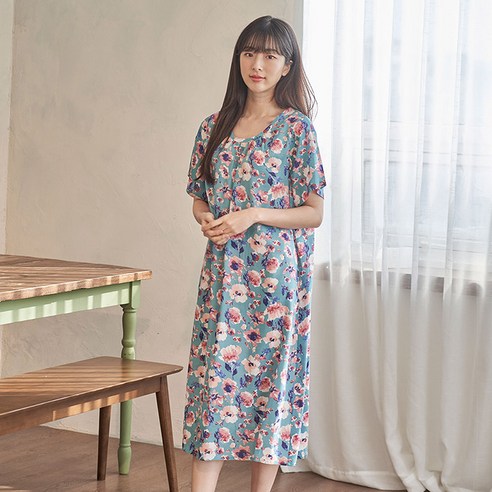디노바시 여성용 레이온 실내 반팔원피스