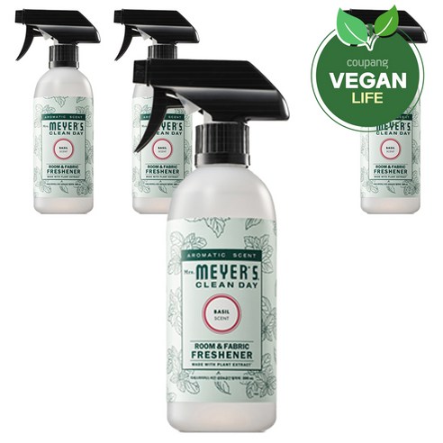 미세스메이어스클린데이 섬유&공간 탈취제 본품 바질향, 390ml, 4개