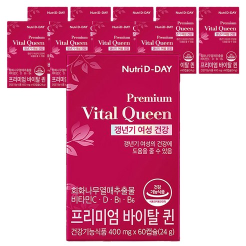 뉴트리디데이 프리미엄 바이탈 퀸 갱년기 영양제 24g, 60정, 10개
