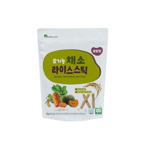 또또맘 유기농 라이스스틱 20g, 채소, 1개