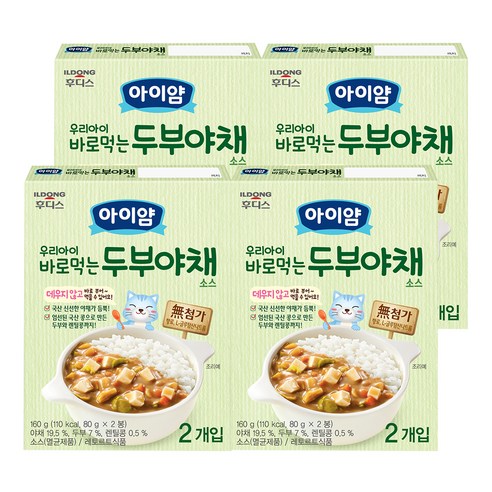 일동후디스 아이얌 우리아이 바로먹는 두부야채소스 80g x 2p, 두부야채맛, 160g, 4개