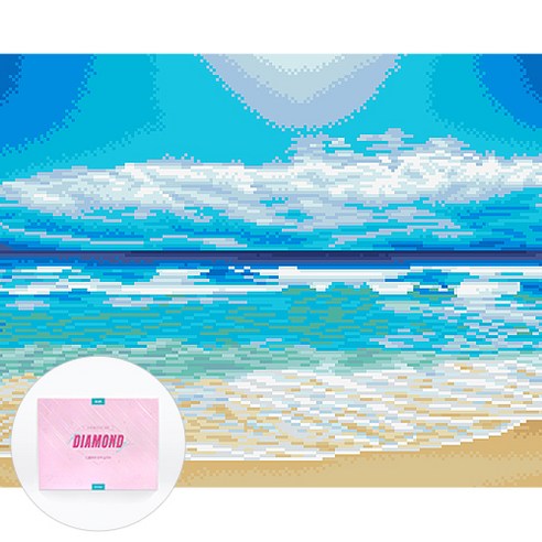 디클레어 액자 캔버스형 보석십자수 DIY 키트 40 x 50 cm, 여름 그 바다, 1세트
