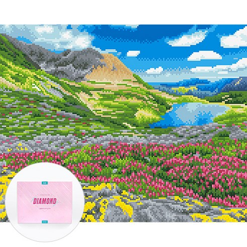 디클레어 액자 캔버스형 보석십자수 DIY 키트 40 x 50 cm, 푸른 하늘, 1세트