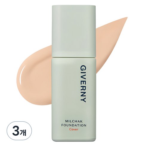 지베르니 밀착 커버 파운데이션 30ml, 21호 라이트 베이지, 3개