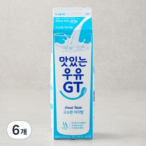 남양유업 맛있는우유GT 고소한 저지방우유, 900ml, 6개