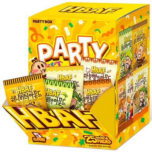 바프 미니 파티박스 옐로우 5종, 500g, 1개 견과/건과 바프 미니 파티박스 옐로우 5종, 500g, 1개 견과/건과
