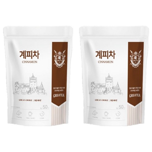 Greatea 그래이티 계피차, 2개, 50개입, 50g