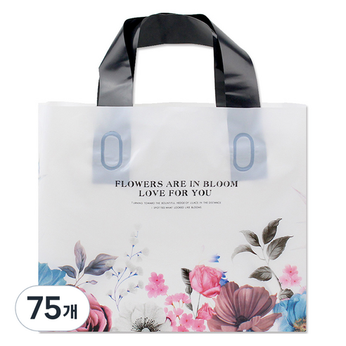 아이엔피 LDPE 손잡이 비닐백 소 30 x 20 cm, 06 블룸플라워, 75개