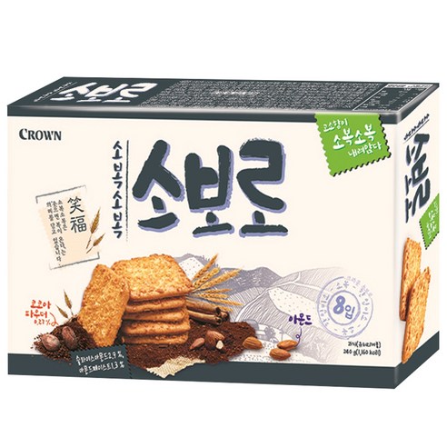 크라운 소복소복 소보로 과자, 240g, 2개