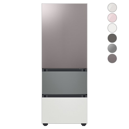[색상선택형] 삼성전자 비스포크 김치플러스 냉장고 방문설치, 새틴 그레이, RQ33A74A1AP