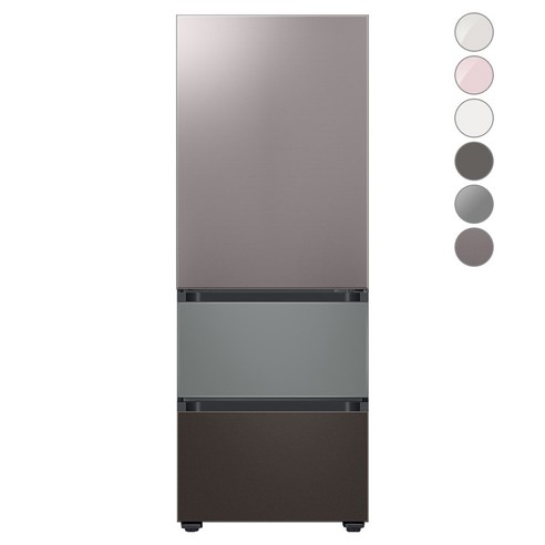 [색상선택형] 삼성전자 비스포크 김치플러스 냉장고 방문설치, 브라우니 실버 + 새틴 그레이 + 코타 차콜, RQ33A74A1AP