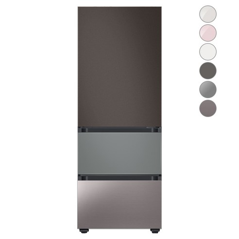 [색상선택형] 삼성전자 비스포크 김치플러스 냉장고 방문설치, 코타 차콜 + 새틴 그레이 + 브라우니 실버, RQ33A74A1AP
