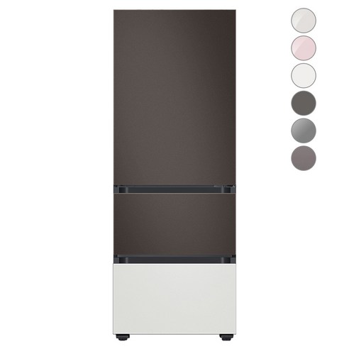 [색상선택형] 삼성전자 비스포크 김치플러스 냉장고 방문설치, 코타 차콜, RQ33A74C2AP, 코타 차콜 + 코타 화이트