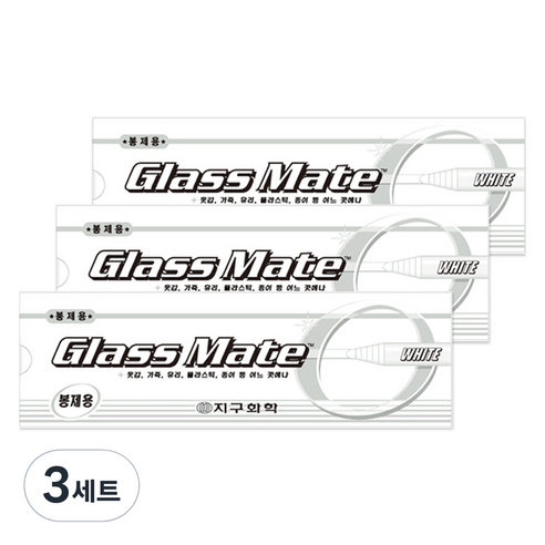 지구화학 글라스메이트 유리용 색연필 하양 3입 x 12p 세트, 3세트, 1색