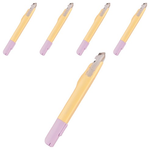 아날로그라이프 30도 크롬 투톤 커터칼, 옐로우, 5개