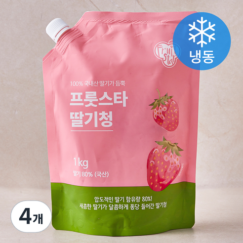 프룻스타 딸기청 (냉동), 1kg, 4개