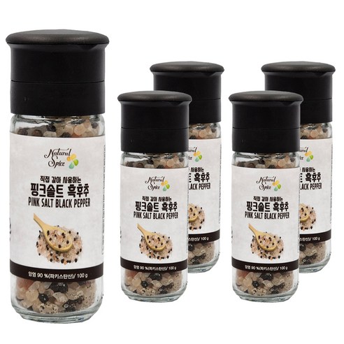 내츄럴스파이스 핑크솔트 흑후추, 100g, 5개