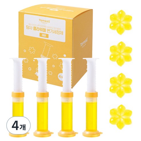 탐사 플라워젤 변기세정제 레몬, 160g, 4개