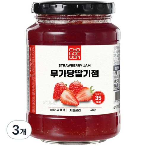 초록원 무가당 딸기잼, 480g, 3개