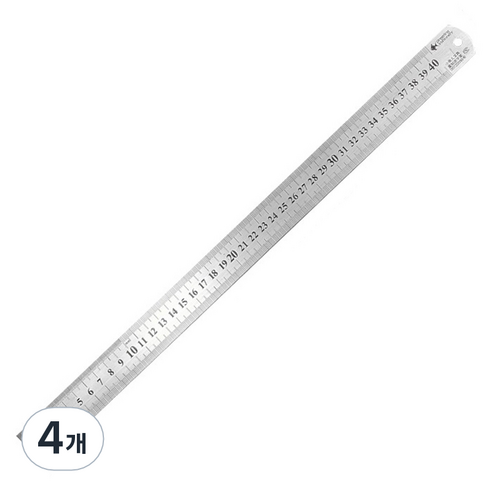 영바영 스테인레스 스틸 반영구 양면 직자 40cm, 실버, 4개