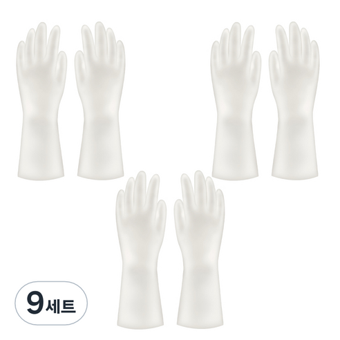 리즈제이니 라텍스 고무장갑 S, 01 투명, 소(S), 9세트