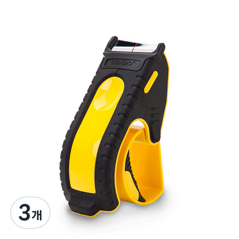 텐도 프리미엄 테이프커터기 P-1200, 옐로우 색상, 3개