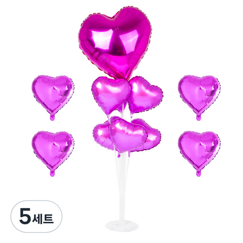 파티쇼 풍선꽂이장식세트 70cm, 하트푸치샤, 5세트