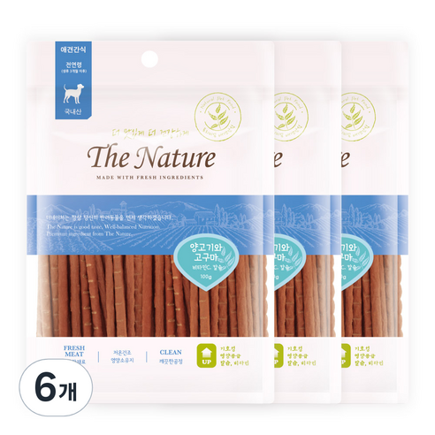 굿데이 더네이쳐 강아지 스틱형 간식, 혼합맛(양고기/고구마), 100g, 6개