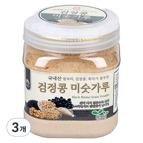 오양식품 검정콩 미숫가루, 3개, 800g