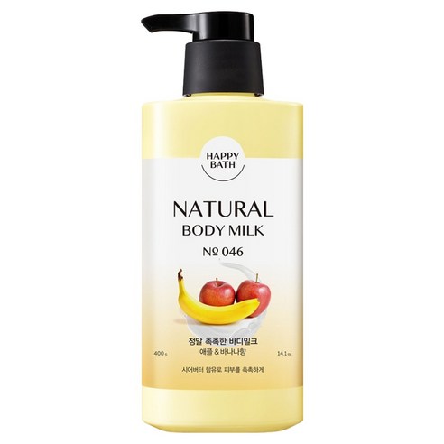 해피바스 정말 촉촉한 바디밀크 애플 앤 바나나향, 400g, 1개
