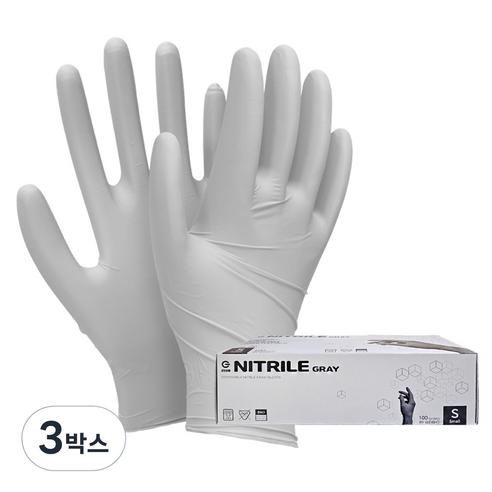지클럽 니트릴장갑, 그레이, 소(S), 3박스