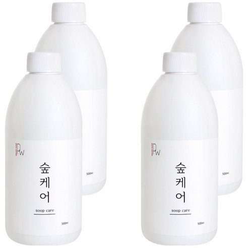 숲케어 편백수 피톤치드 섬유탈취제 리필, 500ml, 4개