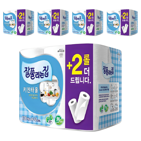 잘풀리는집 천연펄프 키친타올, 130매, 30개