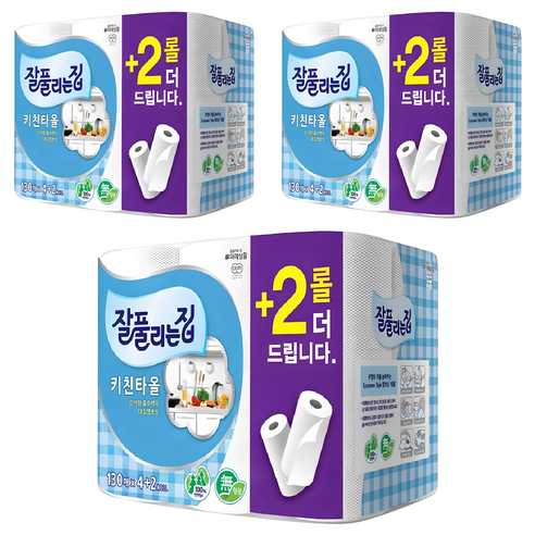 잘풀리는집 천연펄프 키친타올, 130매, 18개