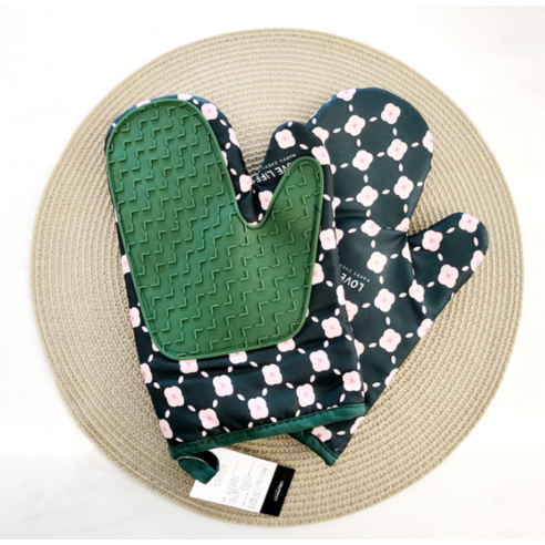 주방에 싱그러움을 더하는 안전하고 실용적인 라인스미스 로디슈 키친 R201 실리콘 오븐장갑 딥그린