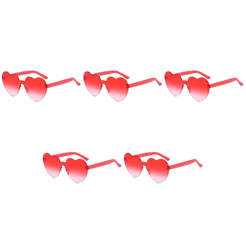 알로데 그라데이션 하트 파티안경, TYPE22자두레드, 5개