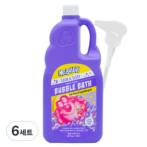 미스터버블 유아용 캄 앤 슬립 버블 바스 라벤더향 1060ml + 펌프, 6세트