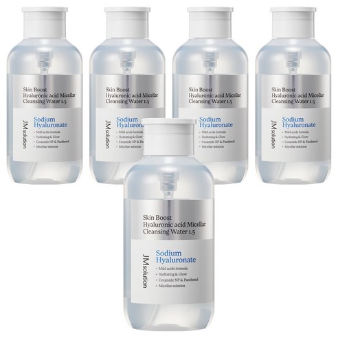 제이엠솔루션 스킨 부스트 히알루로닉애씨드 미셀라 클렌징 워터 1.5, 500ml, 5개