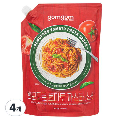뽀모도로 토마토 파스타 소스, 1.5kg, 4개