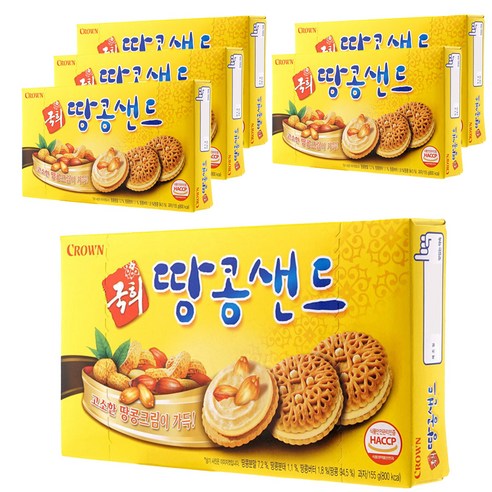 오리온 쿠쉬쿠쉬 크루아상, 65.6g, 6개 유통기한임박 11 크라운 국희 땅콩샌드, 155g, 6개
