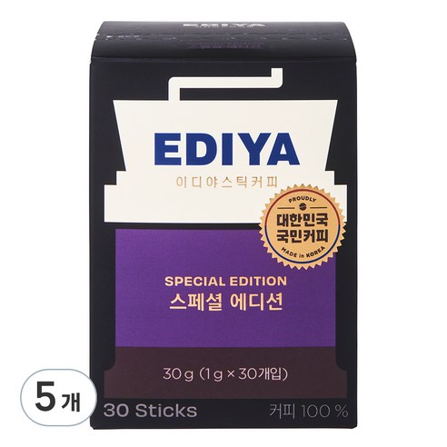 이디야 스페셜 에디션 아메리카노 원두커피믹스, 1g, 30개입, 5개