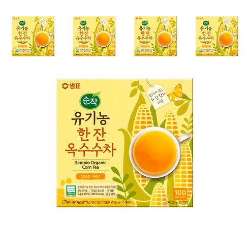 순작 유기농 한잔 옥수수차, 1.5g, 5박스, 100개입