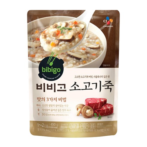 비비고 소고기죽 파우치 450g, 1개