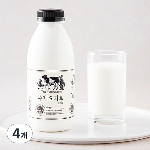 영준목장 수제 요거트 무가당 플레인, 500ml, 1개입, 4개