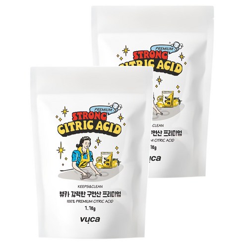 뷰카 강력한 구연산 프리미엄, 1.1kg, 2개