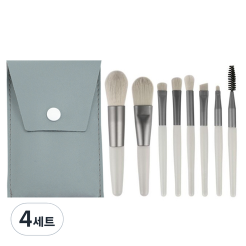 데일리프렌즈 연지네 미니 메이크업 브러쉬 8종 세트, 민트그린, 4세트