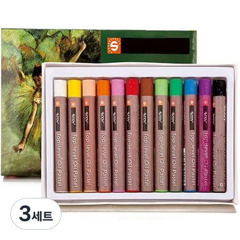 엔젤 오일 파스텔 04 TOP 세트, 3세트, 12색