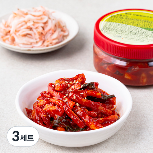일미 흥부밥상 참새우젓 200g + 무말랭이무침 180g 세트 C, 380g, 3세트
