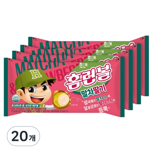 해태제과 홈런볼 말차딸기 스낵, 20개, 43g